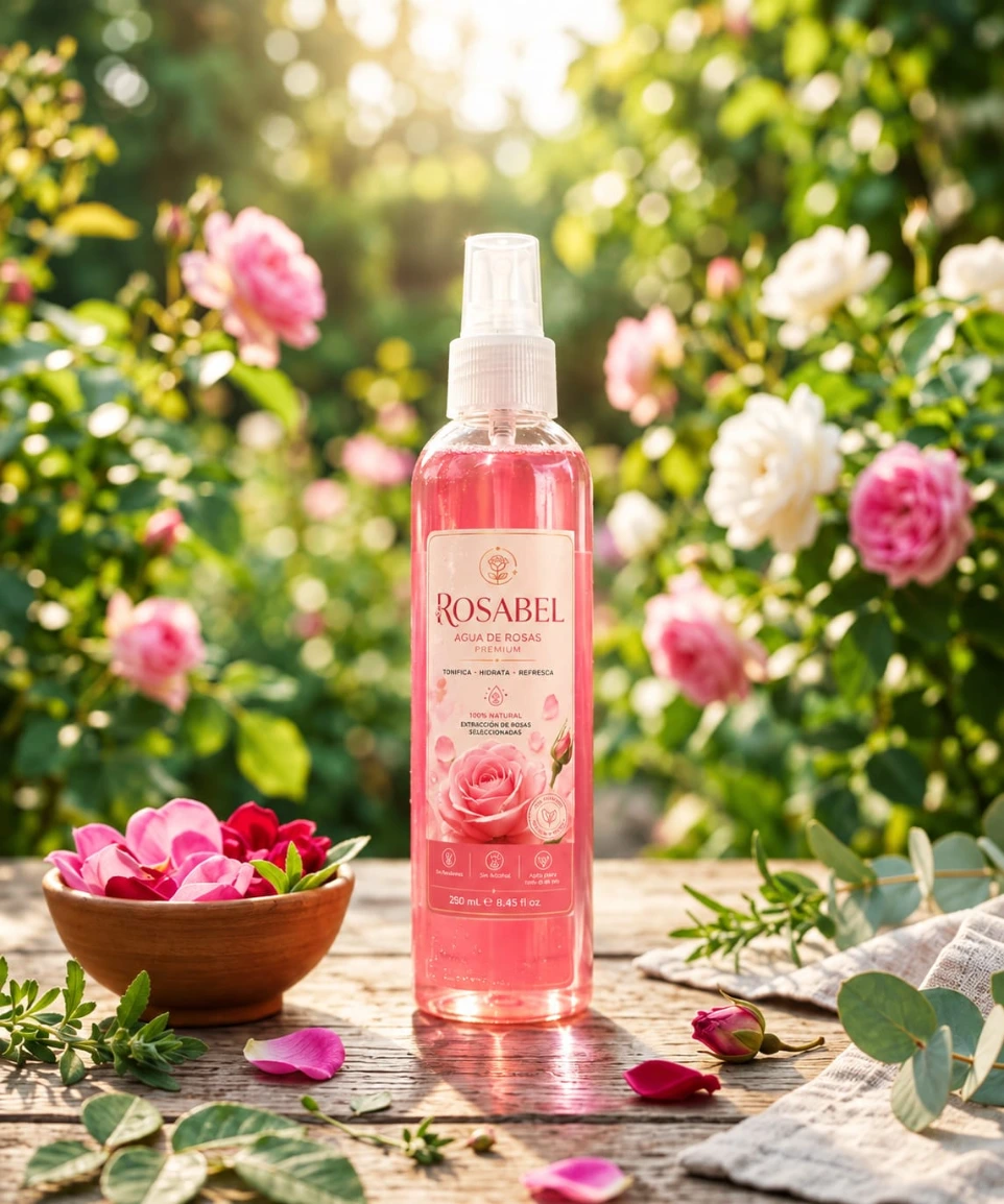 Agua de rosas natural Rosabel de Industria Ancestral tónico facial tónico botánico
